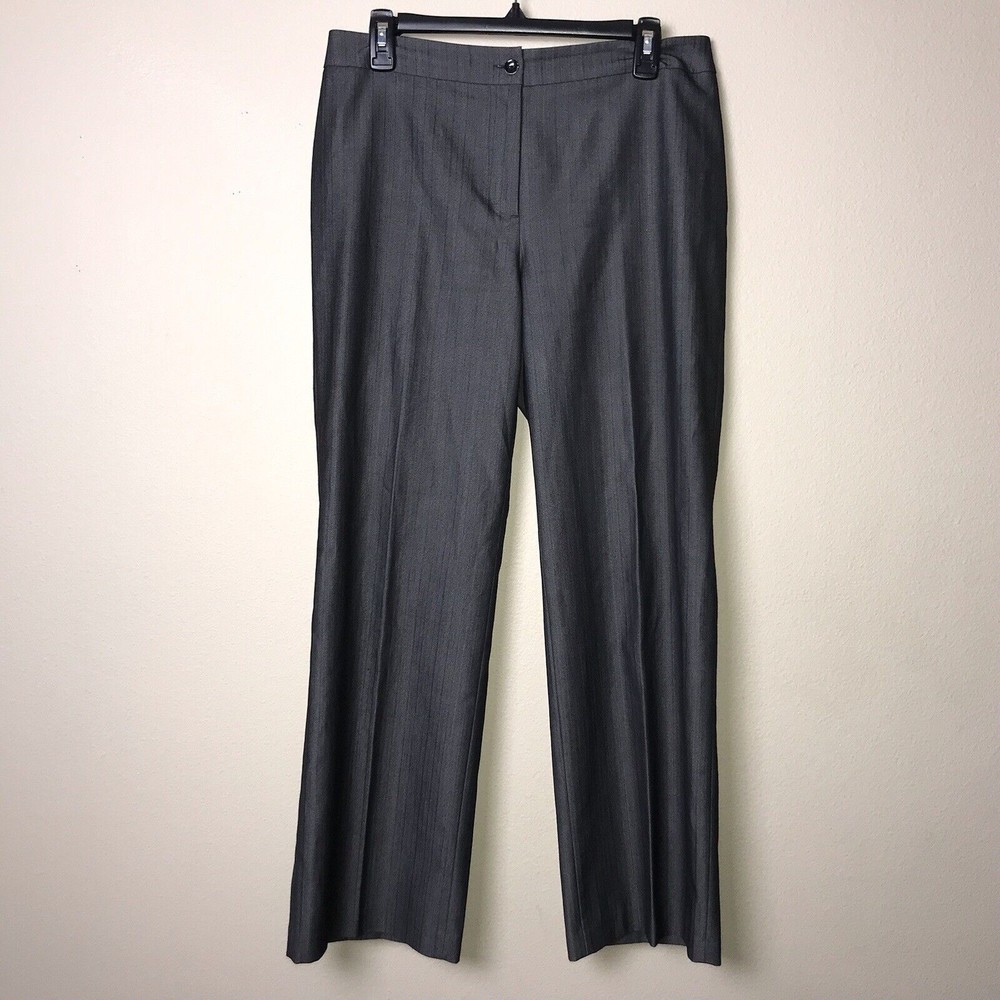 Chicos Additions Womans Size O.5 Short Performance Pants Career Dark Gray Stripe